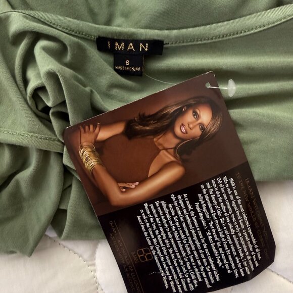 IMAN Global Chic Flutter Sleeve Top | Sage Mint Green | Size S | NWT - Picture 5 of 8